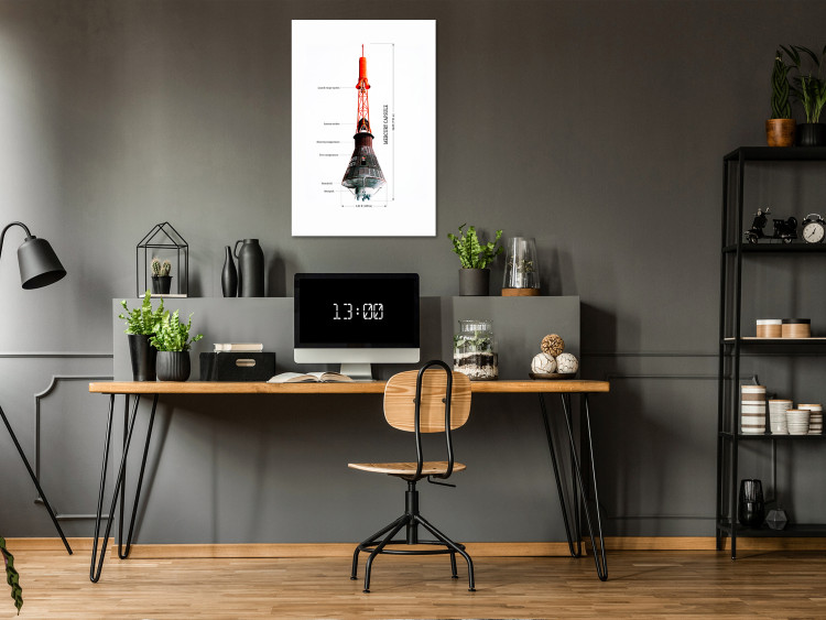 Canvas Art Print Mercury Capsule - Technical Projection of the Spacecraft in Scale 146235 additionalImage 3