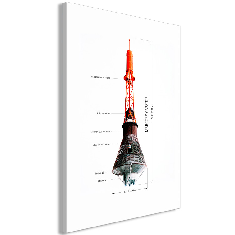Canvas Art Print Mercury Capsule - Technical Projection of the Spacecraft in Scale 146235 additionalImage 2