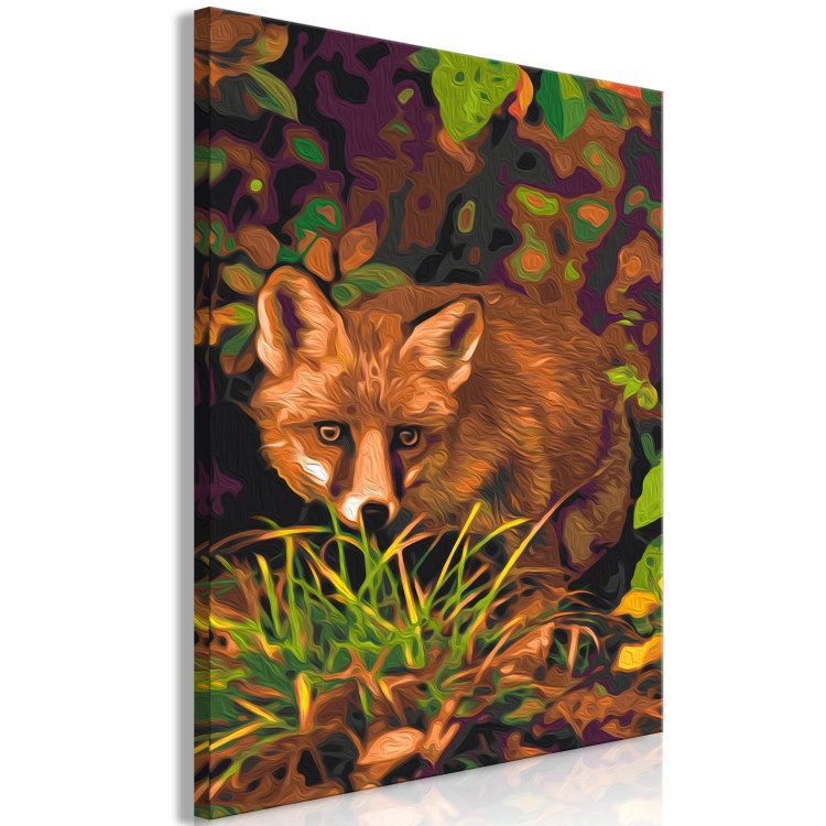 Paint by number Crouching Fox - Wild Animal against the Background of Grasses and Autumn Leaves 146535 additionalImage 7