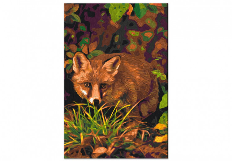 Paint by number Crouching Fox - Wild Animal against the Background of Grasses and Autumn Leaves 146535 additionalImage 4