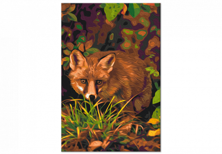 Paint by number Crouching Fox - Wild Animal against the Background of Grasses and Autumn Leaves 146535 additionalImage 3