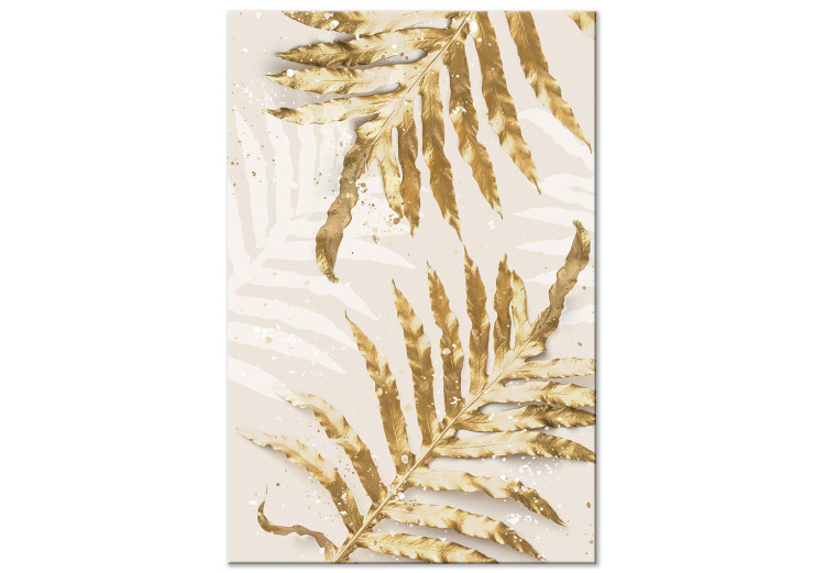 Canvas Print Golden Leaves - Elegant Plants With a Festive Atmosphere 148035