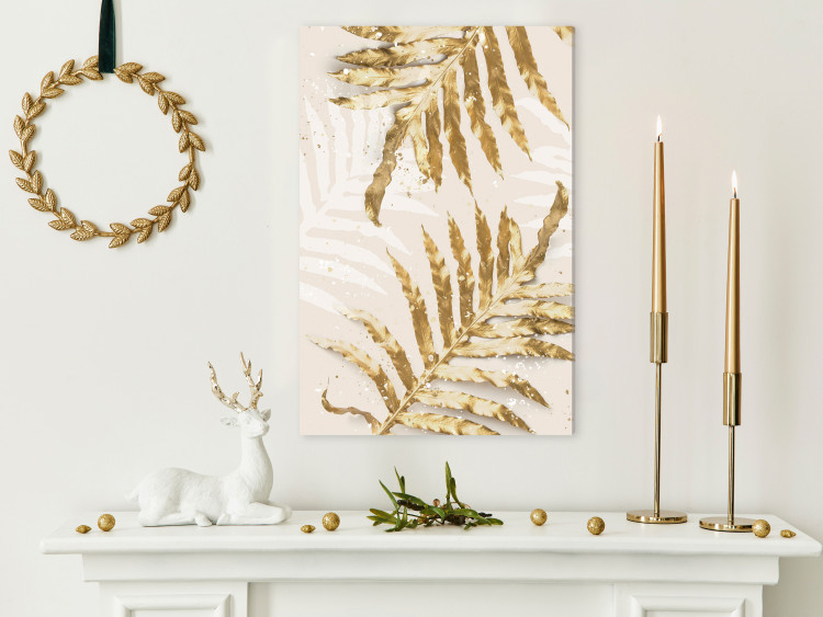 Canvas Print Golden Leaves - Elegant Plants With a Festive Atmosphere 148035 additionalImage 3