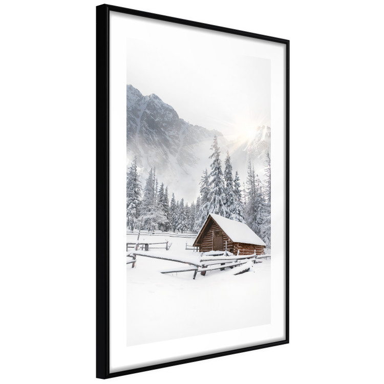 Wall Poster Winter Morning - Sunrise Landscape Over the Mountains, a Cottage and a Forest 148435 additionalImage 9