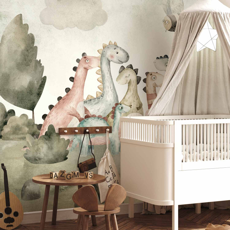 Wall Mural Dinosaurs for Children - Jurassic World in Pastel Colors 149235 additionalImage 2