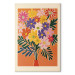 Canvas Print Bouquet of Flowers - Minimalist Composition on an Orange Background 159935