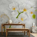 Wall Mural Lyrical Orchid - Bright Floral Motif in White with Green Elements 60235 additionalThumb 6