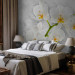 Wall Mural Lyrical Orchid - Bright Floral Motif in White with Green Elements 60235 additionalThumb 2