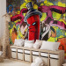 Photo Wallpaper Graffiti Monster - Street Art with Spray Can in the Center and Colourful Background 60535 additionalThumb 8