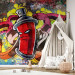 Photo Wallpaper Graffiti Monster - Street Art with Spray Can in the Center and Colourful Background 60535 additionalThumb 4