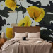 Photo Wallpaper Freshly Painted - Floral Motif with Yellow Poppies on an Abstract Background 60735 additionalThumb 2