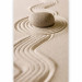 Photo Wallpaper Orient - Feng Shui motif with Zen stone on sand in a geometric pattern 61435 additionalThumb 1