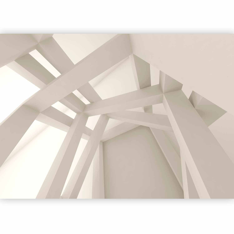 Photo Wallpaper Geometric Architecture - Modern Cream Space with Columns 64835 additionalImage 5