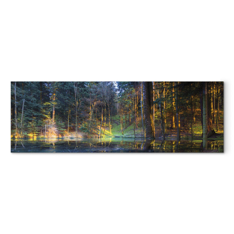 Canvas Art Print Pond in the Forest (1 Part) Narrow 108245