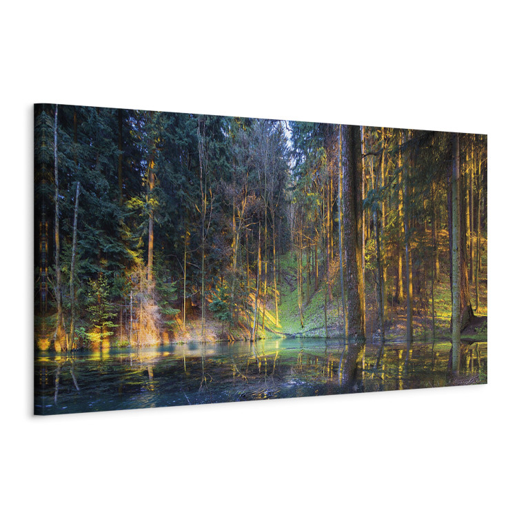 Canvas Art Print Pond in the Forest (1 Part) Narrow 108245 additionalImage 2