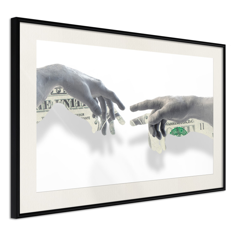 Wall Poster Touch - simple composition with two gray hands on a solid background 115045 additionalImage 3