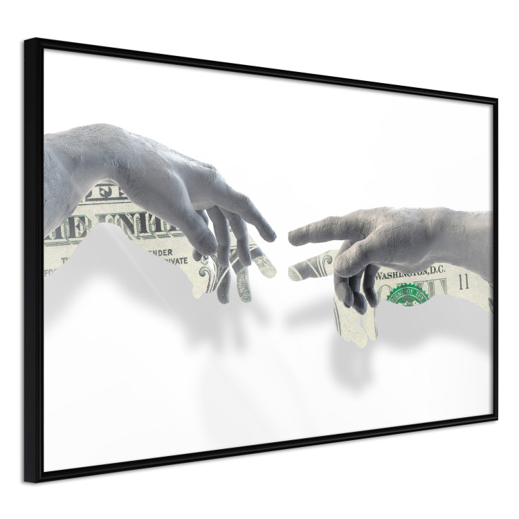 Wall Poster Touch - simple composition with two gray hands on a solid background 115045 additionalImage 12