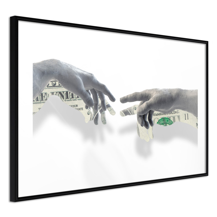 Wall Poster Touch - simple composition with two gray hands on a solid background 115045 additionalImage 13