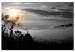 Canvas Art Print Misty Morning (1-part) - Landscape of Cloudy Sunrise 117245