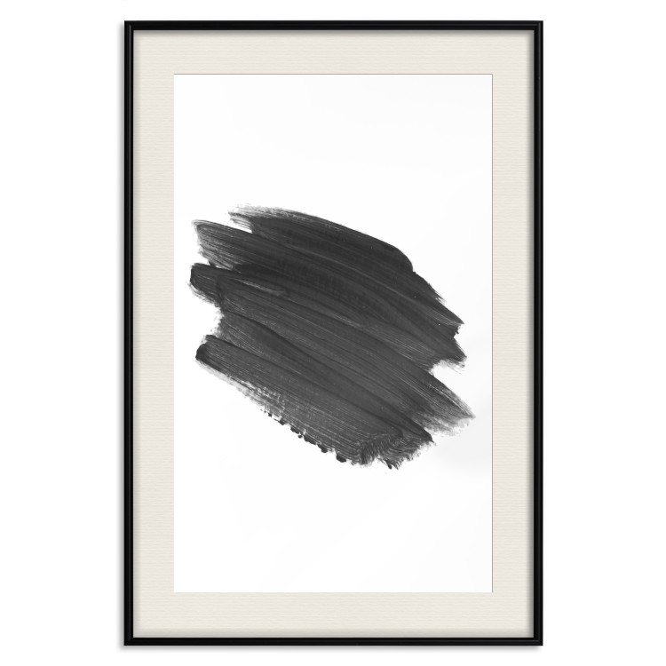 Wall Poster Black Paint - simple black and white composition with a watercolor splash 117345 additionalImage 18