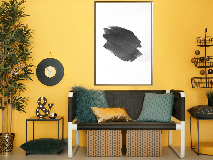 Wall Poster Black Paint - simple black and white composition with a watercolor splash 117345 additionalImage 13
