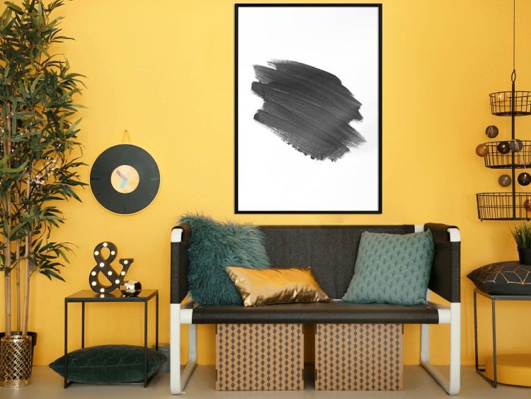 Wall Poster Black Paint - simple black and white composition with a watercolor splash 117345 additionalImage 3