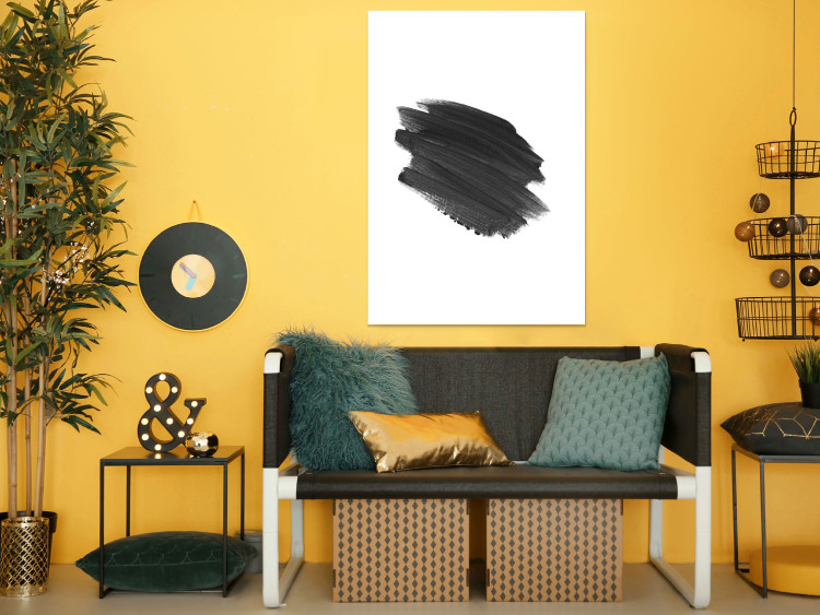 Wall Poster Black Paint - simple black and white composition with a watercolor splash 117345 additionalImage 4