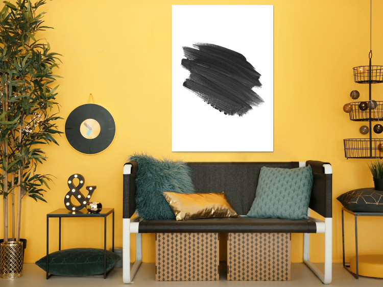 Wall Poster Black Paint - simple black and white composition with a watercolor splash 117345 additionalImage 17