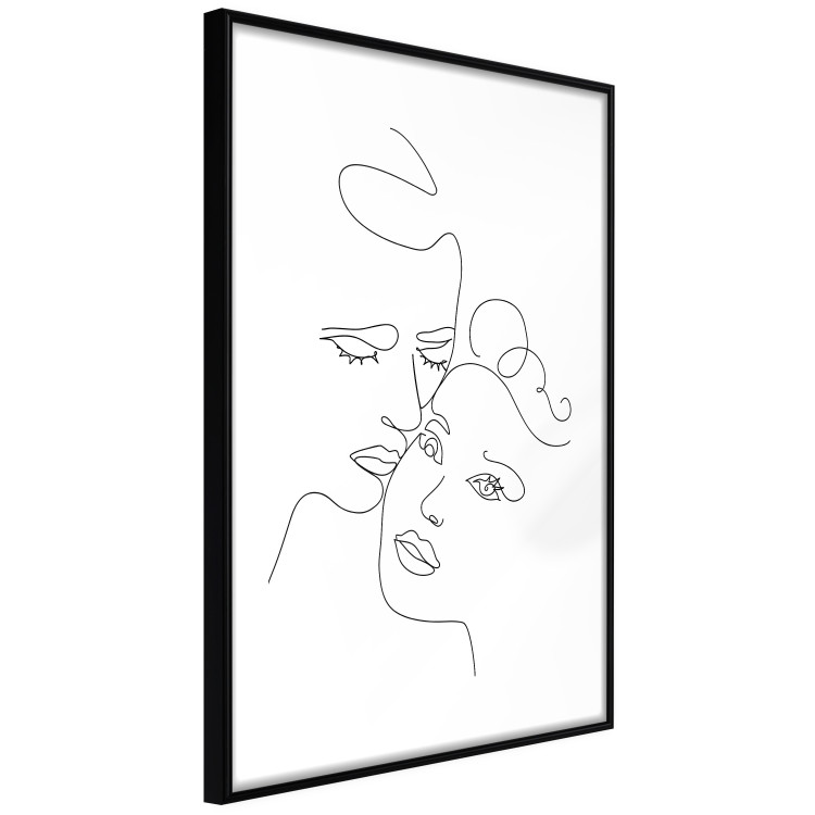 Poster In Love - black and white romantic line art with the faces of two people 117545 additionalImage 13