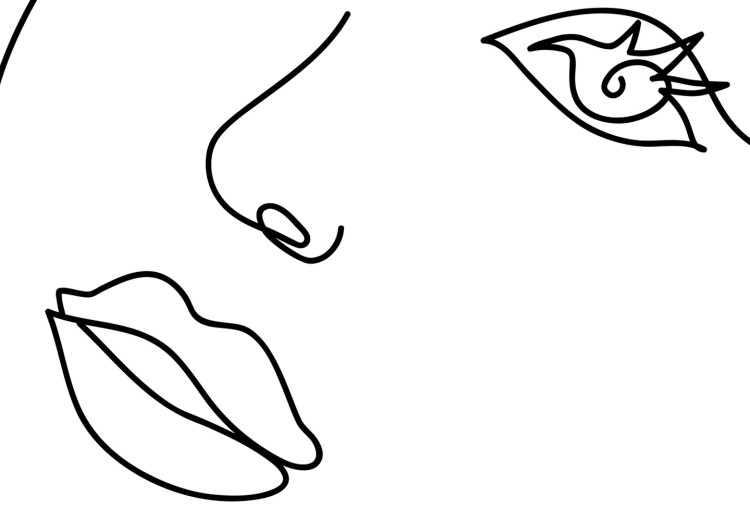 Poster In Love - black and white romantic line art with the faces of two people 117545 additionalImage 10