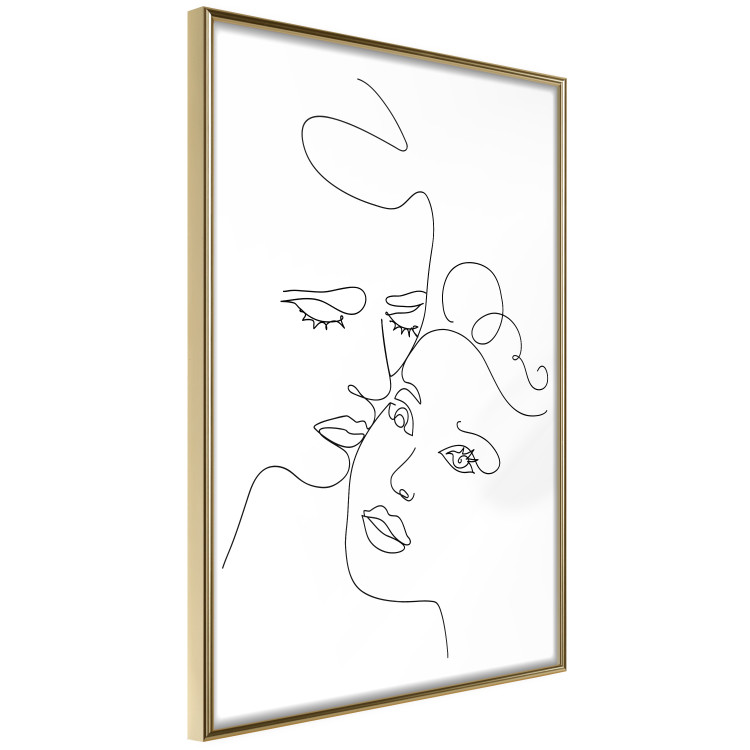 Poster In Love - black and white romantic line art with the faces of two people 117545 additionalImage 12