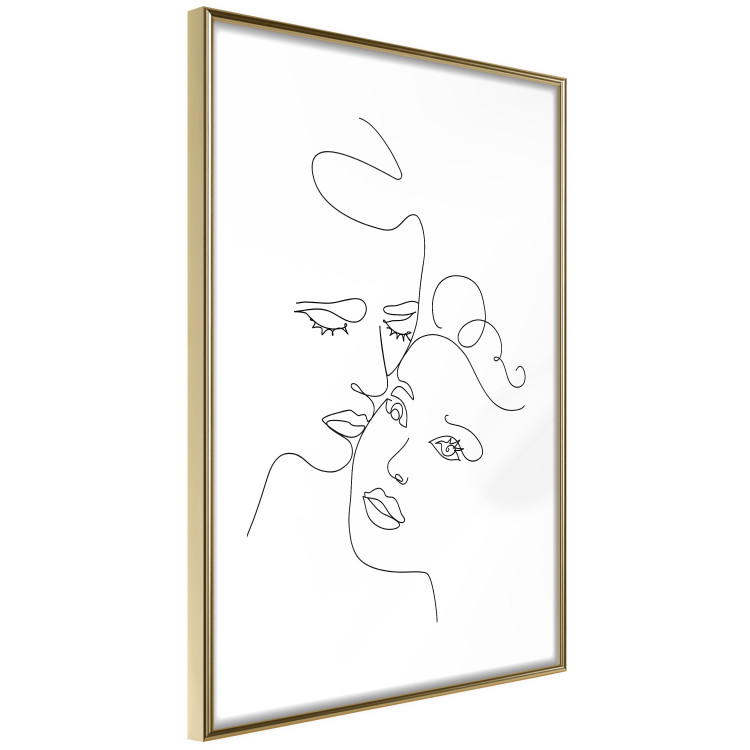 Poster In Love - black and white romantic line art with the faces of two people 117545 additionalImage 8