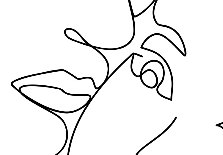 Poster In Love - black and white romantic line art with the faces of two people 117545 additionalImage 11