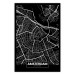 Wall Poster Dark Map of Amsterdam - black and white composition with simple inscriptions 118145