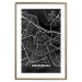 Wall Poster Dark Map of Amsterdam - black and white composition with simple inscriptions 118145 additionalThumb 14