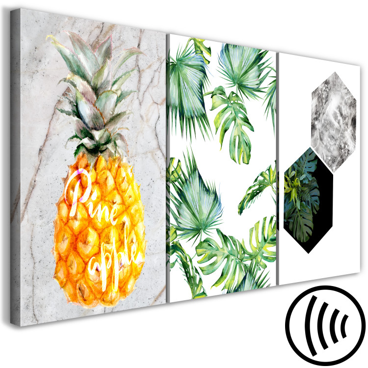 Canvas Art Print Symbols of the tropics - a triptych of tropical nature and marble 118445 additionalImage 6