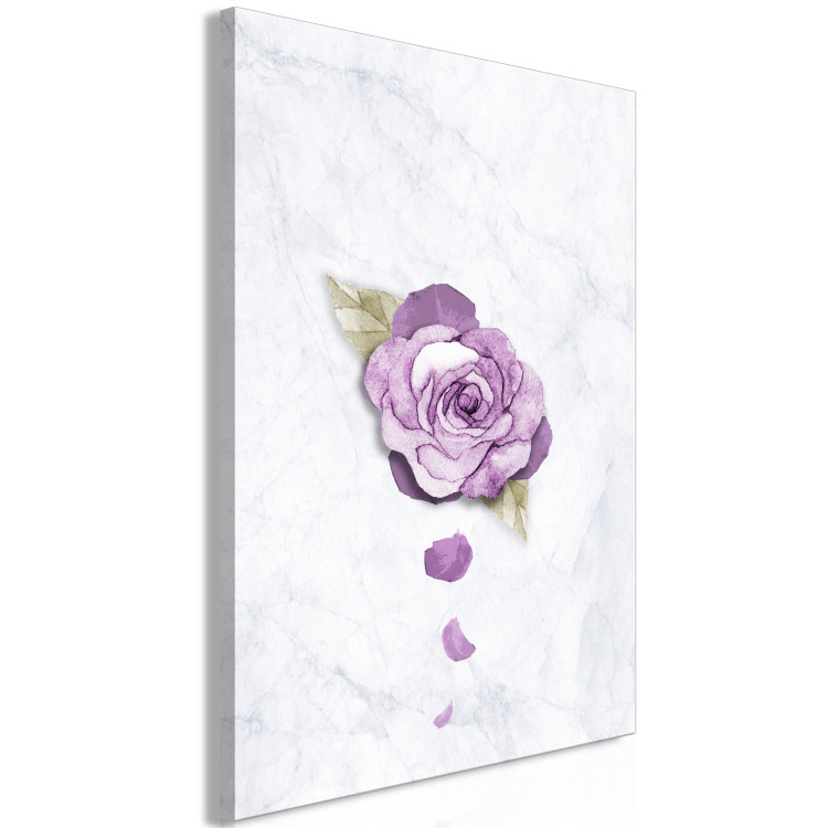 Canvas Print Watercolor rose - a purple plant on a light marble background 118545 additionalImage 2