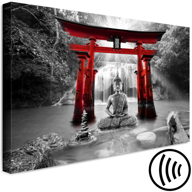 Canvas Print Buddha Smile (1 Part) Wide Red 121945 additionalImage 6