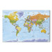 Canvas Italian World Map (1-part) - Continents in Vivid Colors 122345