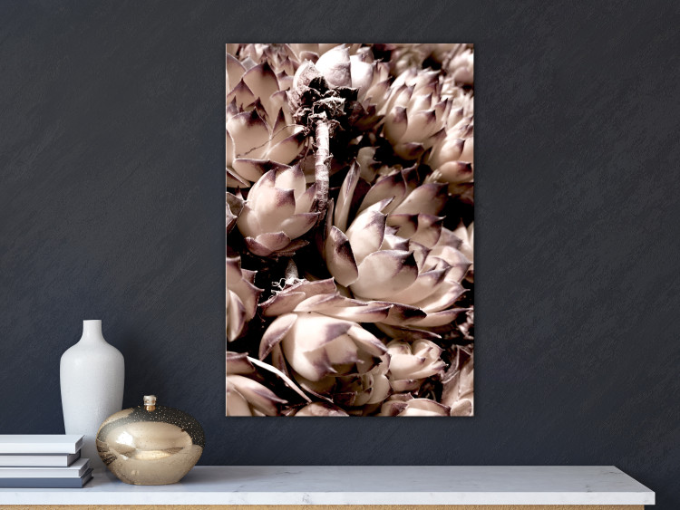Canvas Art Print Romantic succulents - an artistic photo of a plant in pastels 122645 additionalImage 3