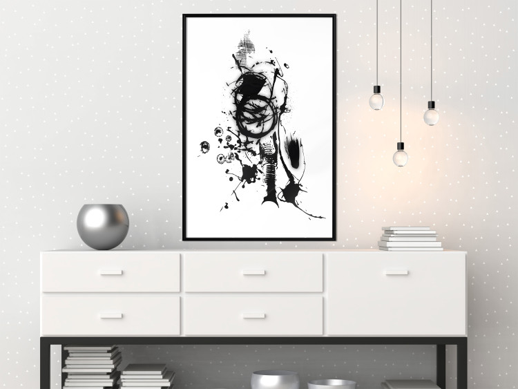 Poster Naughty Thoughts - black patterns in an abstract motif on a white background 122745 additionalImage 3