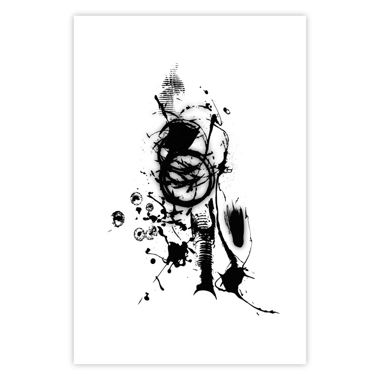 Poster Naughty Thoughts - black patterns in an abstract motif on a white background 122745 additionalImage 15