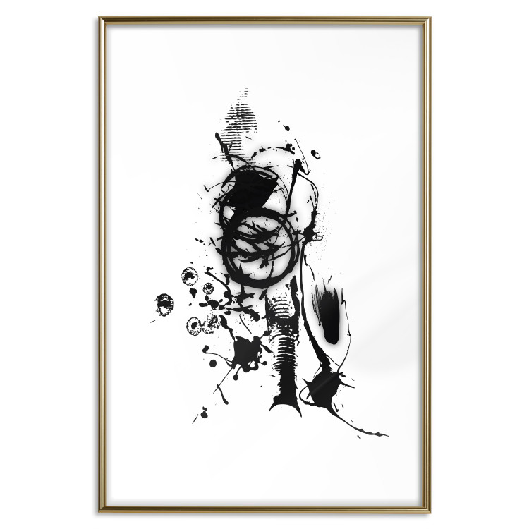 Poster Naughty Thoughts - black patterns in an abstract motif on a white background 122745 additionalImage 20
