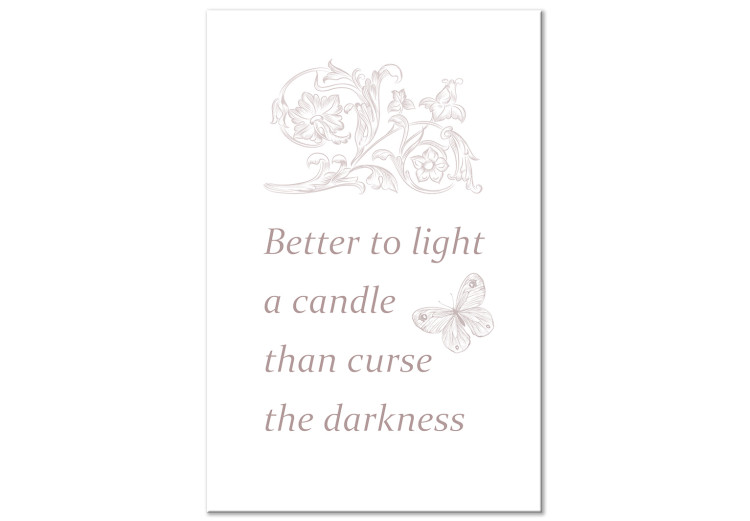 Canvas Print A light in the tunnel - motivational quote in English with ornaments 122845