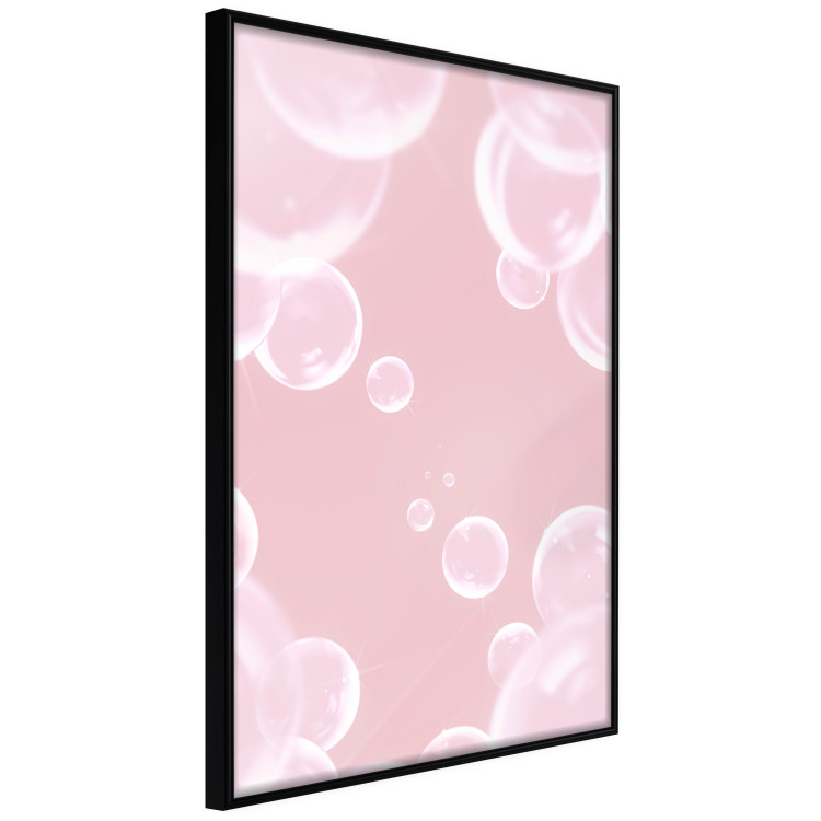 Poster Subtle Breeze - shiny soap bubbles flying on a pink background 122945 additionalImage 10