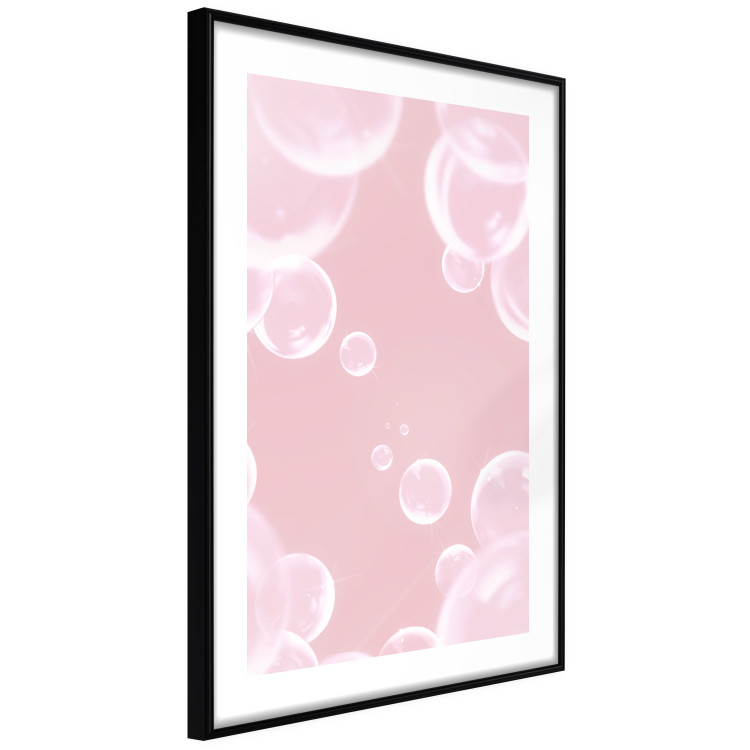 Poster Subtle Breeze - shiny soap bubbles flying on a pink background 122945 additionalImage 11