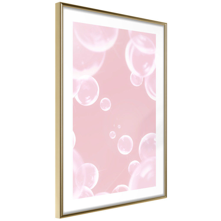 Poster Subtle Breeze - shiny soap bubbles flying on a pink background 122945 additionalImage 6