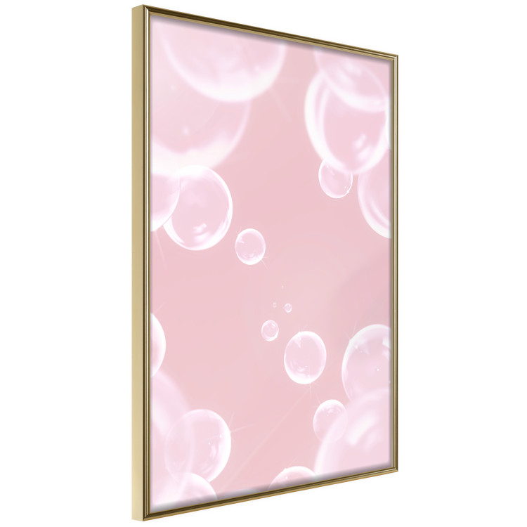 Poster Subtle Breeze - shiny soap bubbles flying on a pink background 122945 additionalImage 12