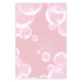 Poster Subtle Breeze - shiny soap bubbles flying on a pink background 122945