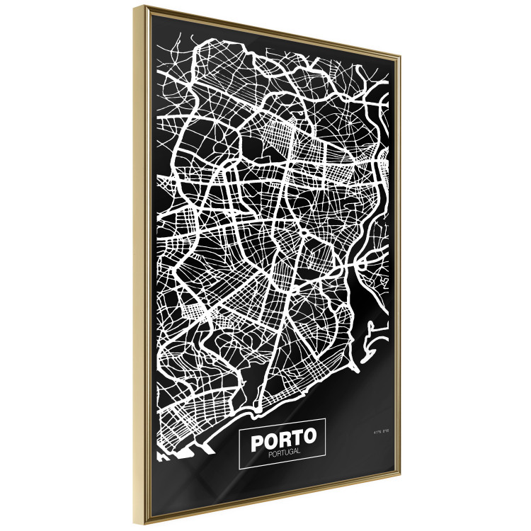 Wall Poster Negative Map: Porto - black and white city map in Portugal 123045 additionalImage 12